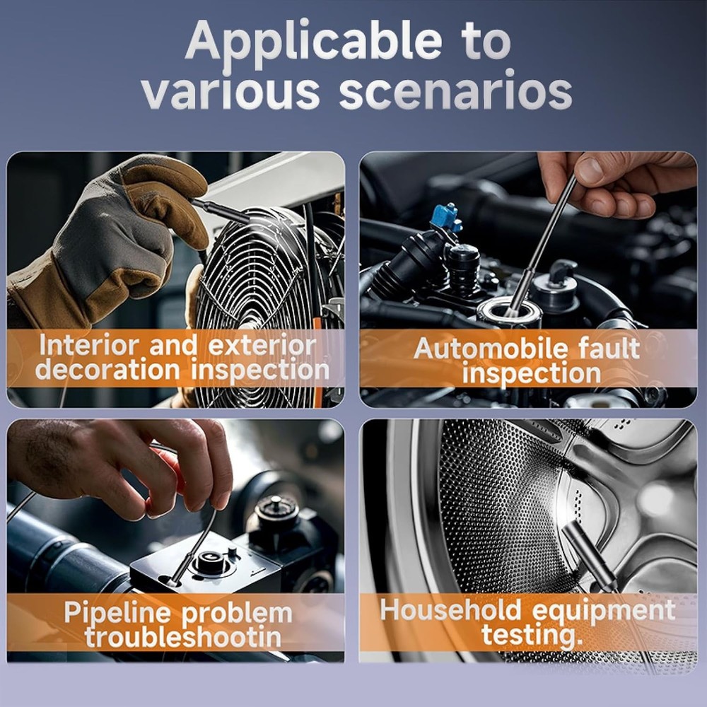 180° Rotating Endoscope with 16.5 FT Cable & 4.3" Display for Precise Inspection