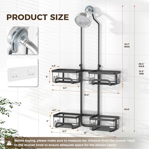 Shower Caddy Hanging for Handheld Showerheads Adjustable Split Shower Caddy,