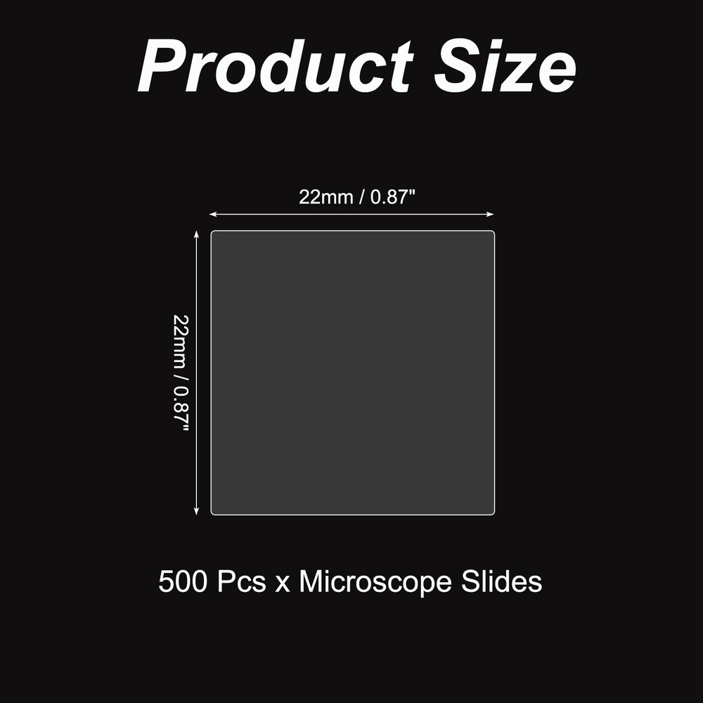 500pcs Cover Slips for Microscope Slides, 22x22mm Microscope Cover Square