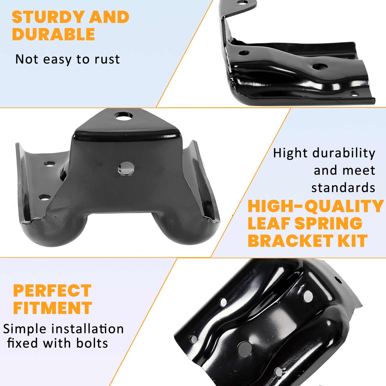 Rear Leaf Spring Bracket Kit Compatible with 1999-2015 Chevy Silverado