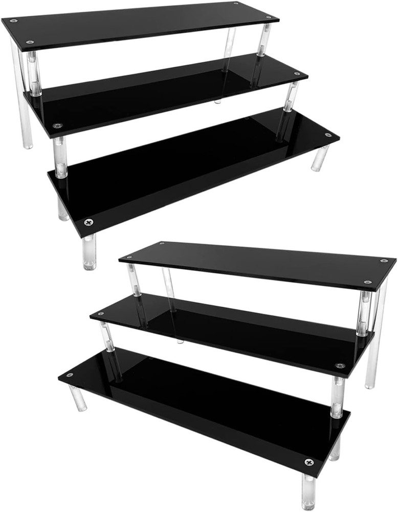 Acrylic Display Risers - 12" Size Black Stand for Parties & Collections