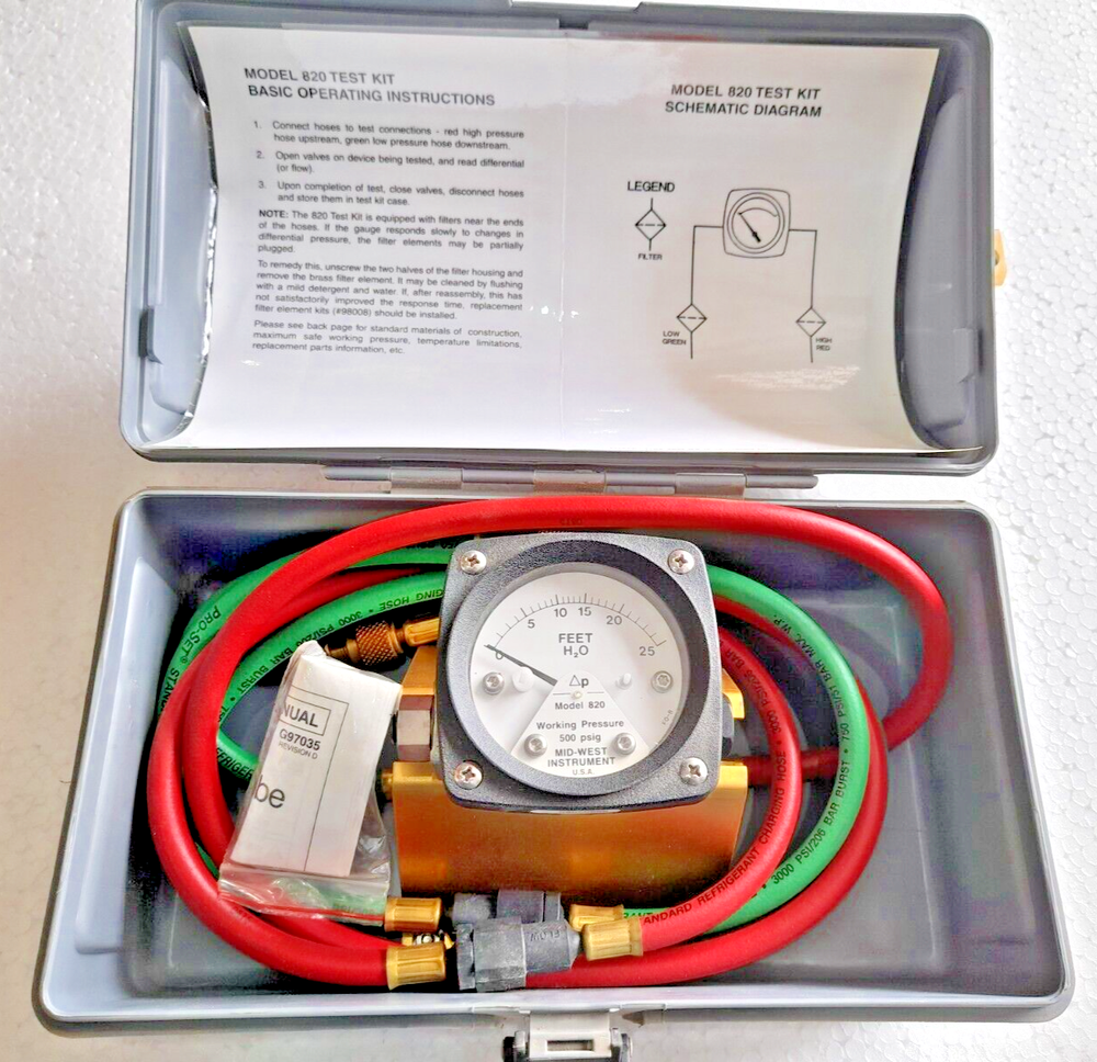 MID-WEST INSTRUMENT MODEL 820 FLOW TEST KIT NEW - USA
