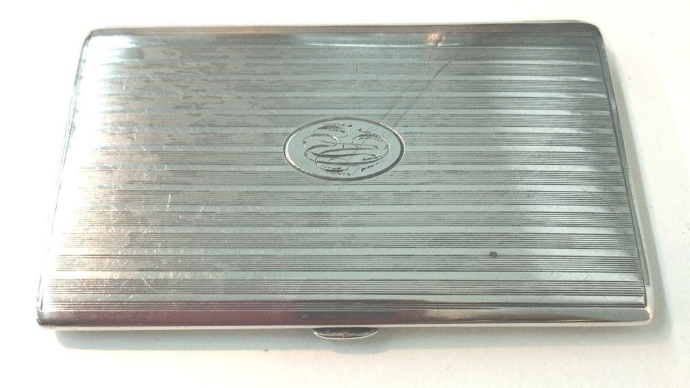 Antique Sterling Silver Cigarette Case Unique Box Hallmarked Germany 19th C