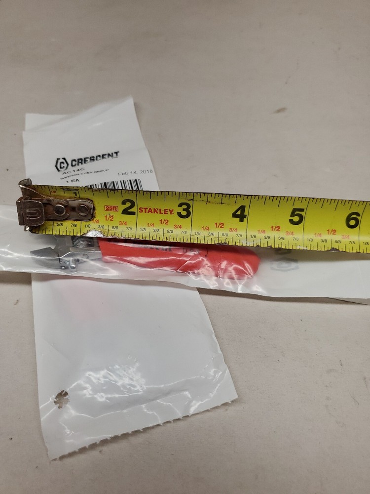 Crescent AC14C Adjustable Wrench 4" Cush Grip Chrome red handle