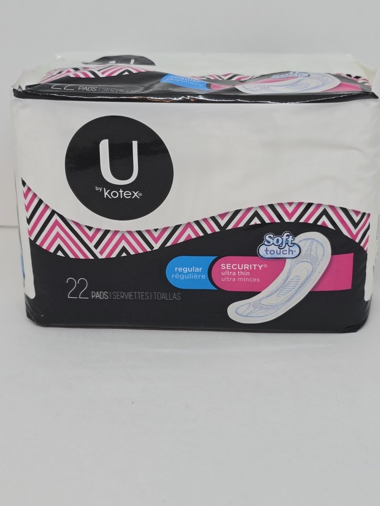 U BY KOTEX REGULAR ULTRA THIN PAD SOFT TOUCH 22 COUNT NEW
