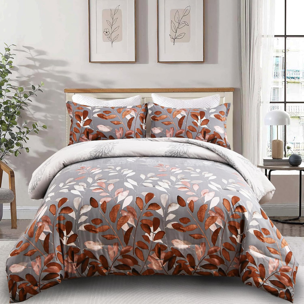Botanical Leaves/Floral,Leaf Pattern Comforter Sets - GG Home