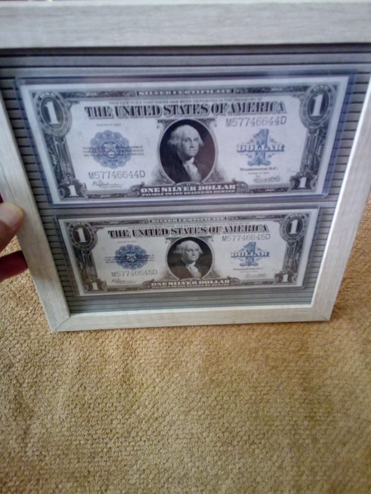RARE 1923 $1 ONE DOLLAR LARGE-SIZE SILVER CERT. CONSEC. NOTES, AU++/UNC,GIFT SET