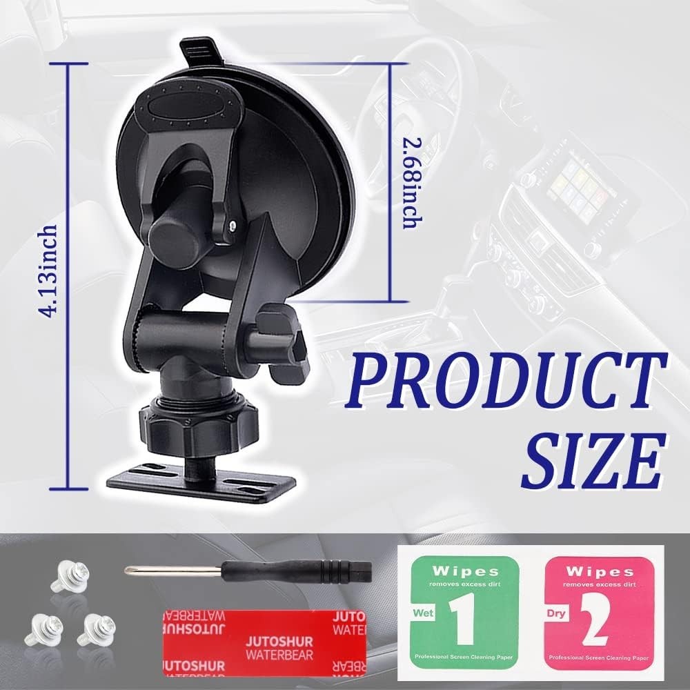 Enhanced Safety with 360° Rotatable Dash Cam Mount - Fits Most Vehicles Securely