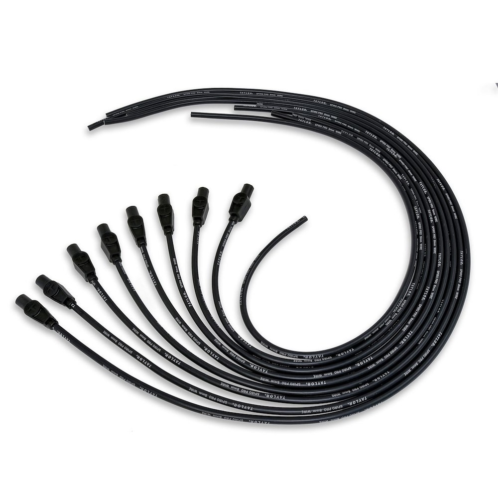 TAYLOR CABLE SPIRO-PRO 180DEG BLK 8CYL- 73055