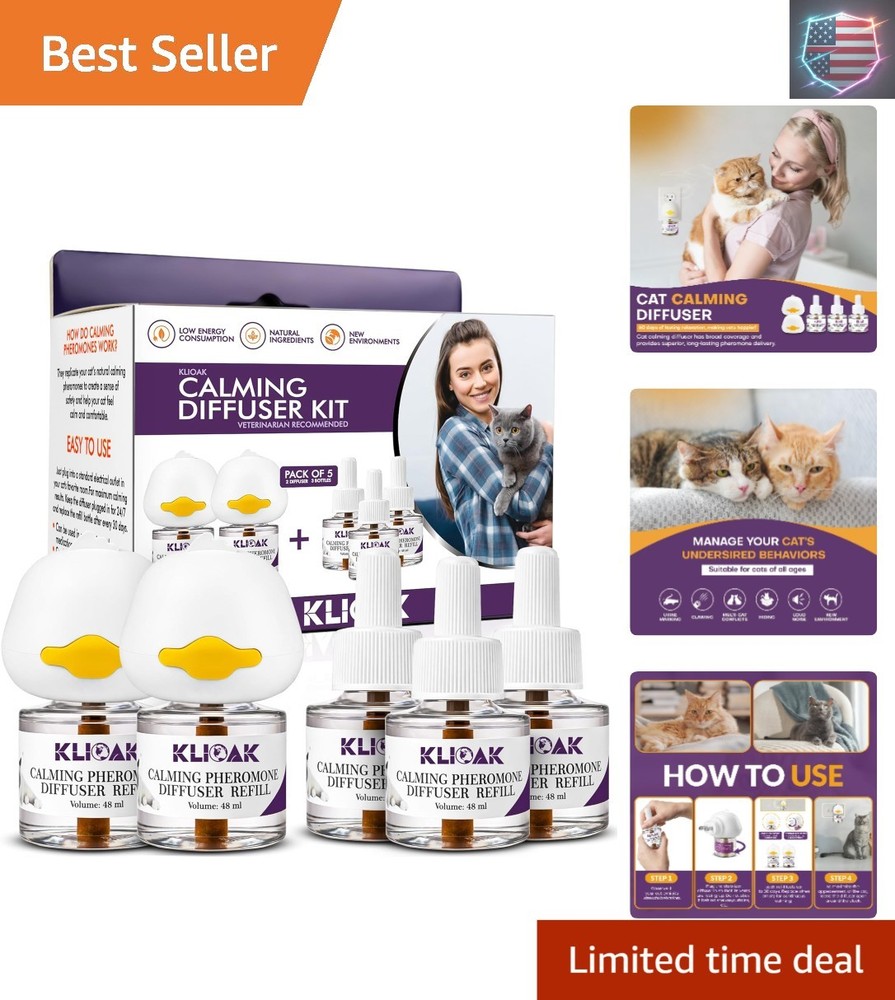 Cat Pack Includes 2 Diffusers Machines & 3 Refills Pheromone Plug-In for Cats...