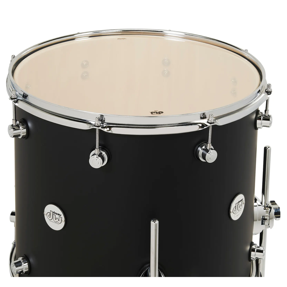 DW Drum Workshop DDLM2214BL Design Series 4-Piece Kit Shell Pack, Black Satin
