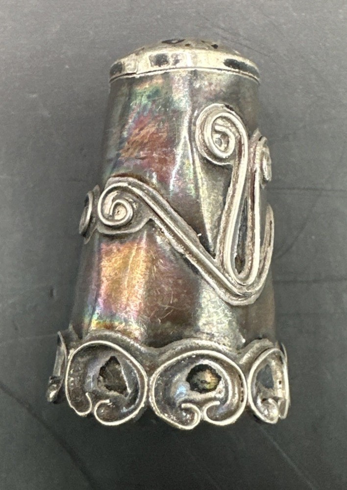 Vtg Sterling Silver Mexico Sewing Thimble