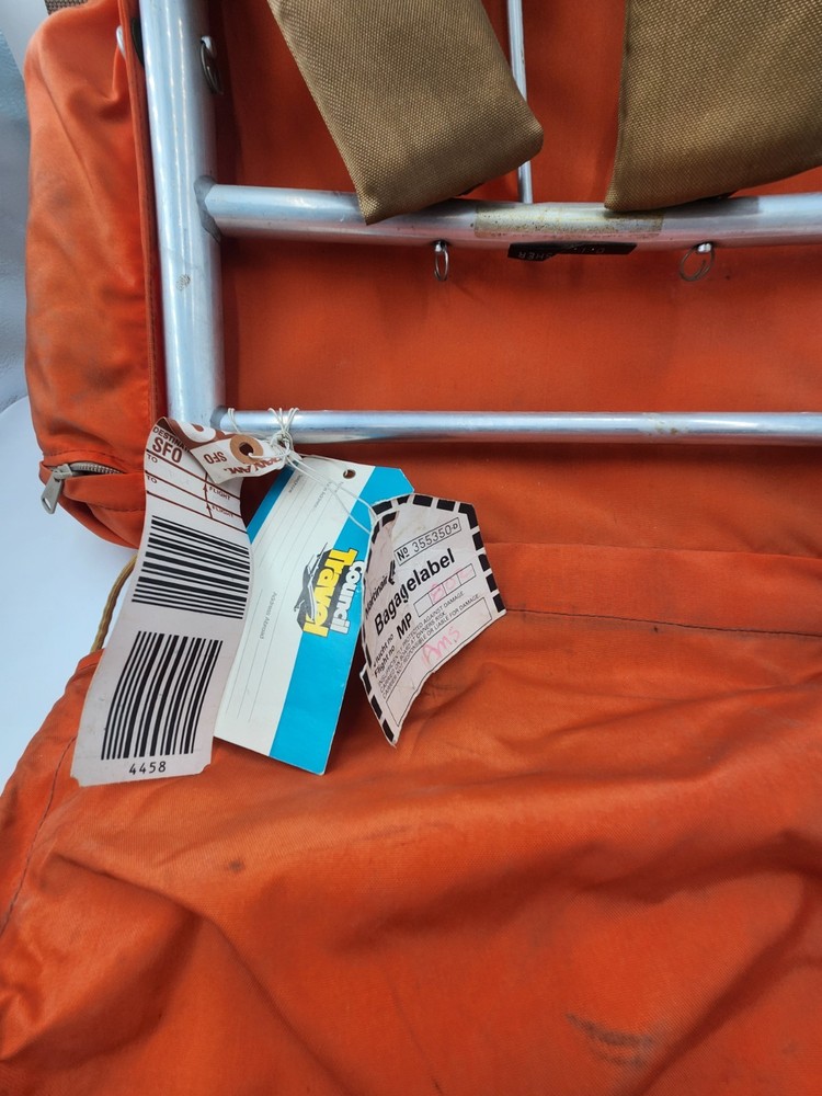 Skyline Camp Trail External Frame Hiking Backpack, Orange VTG