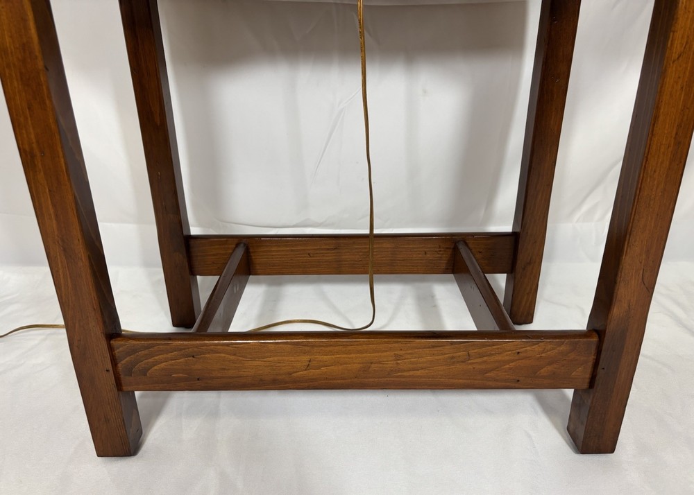 Vintage Ethan Allen Craftsman Solid Pine Wood Drop Leaf Lamp Table