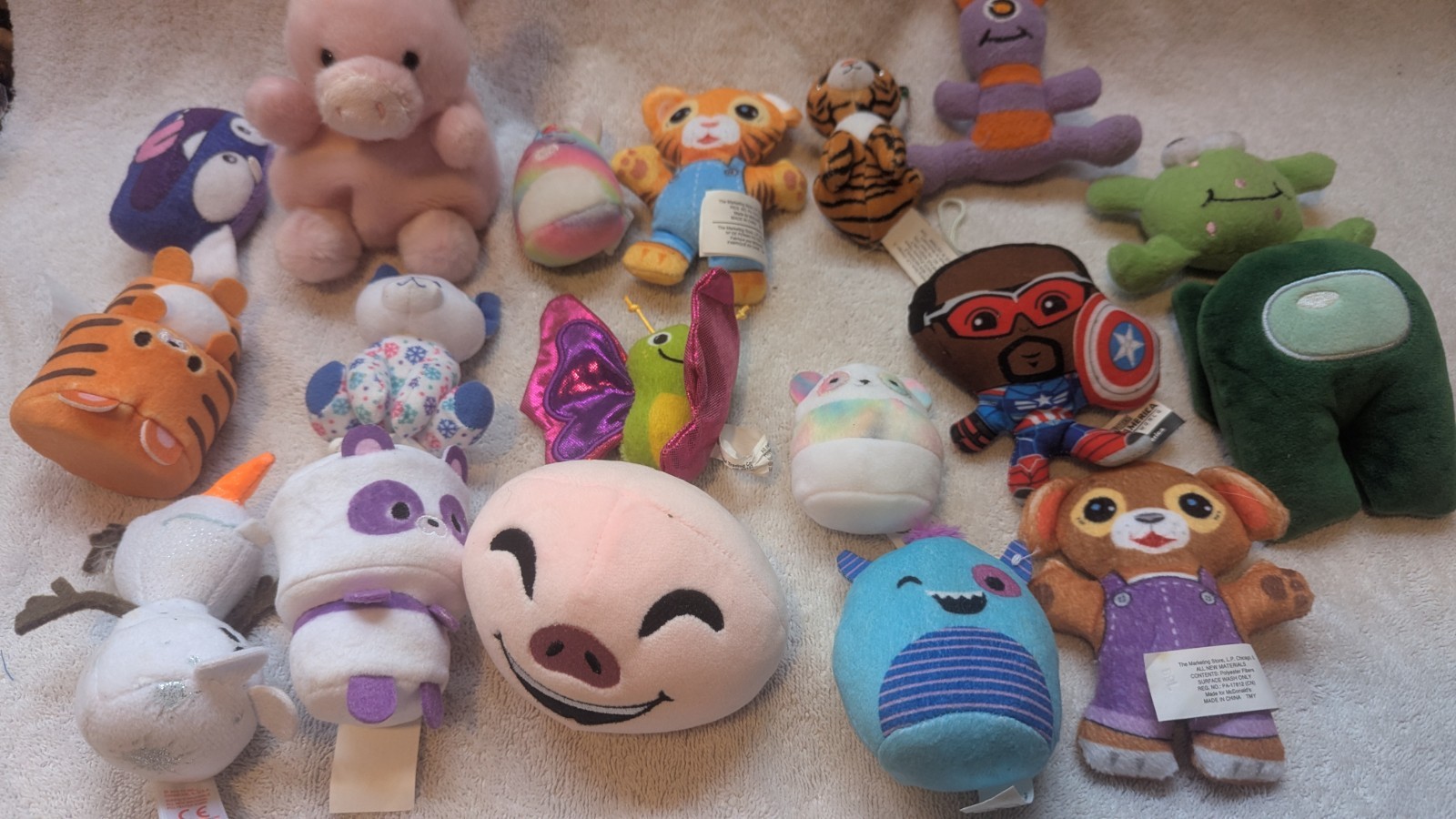 Plush Stuffed Animals Mixed Lot Of 18 Plush Miniature  6in