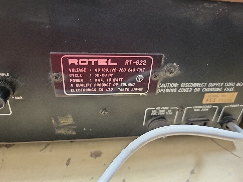 ROTEL RT-622 AM/FM STEREO TUNER