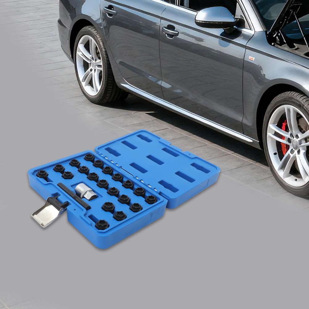 22pc Audi Wheel Locking Key Locking Wheel Bolt Nut Removal Set Master Key Kits