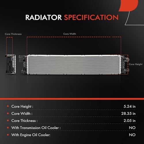 Center Lower Engine Coolant Radiator Assembly Compatible with Audi A6