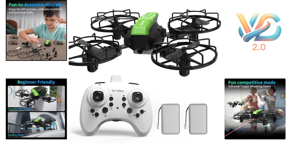 Idea9 Mini Drone with 360 Flip Headless Mode 2 Batteries Fun Competitive