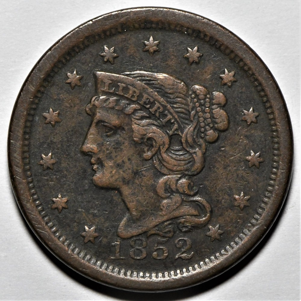 1852 braided hair large cent