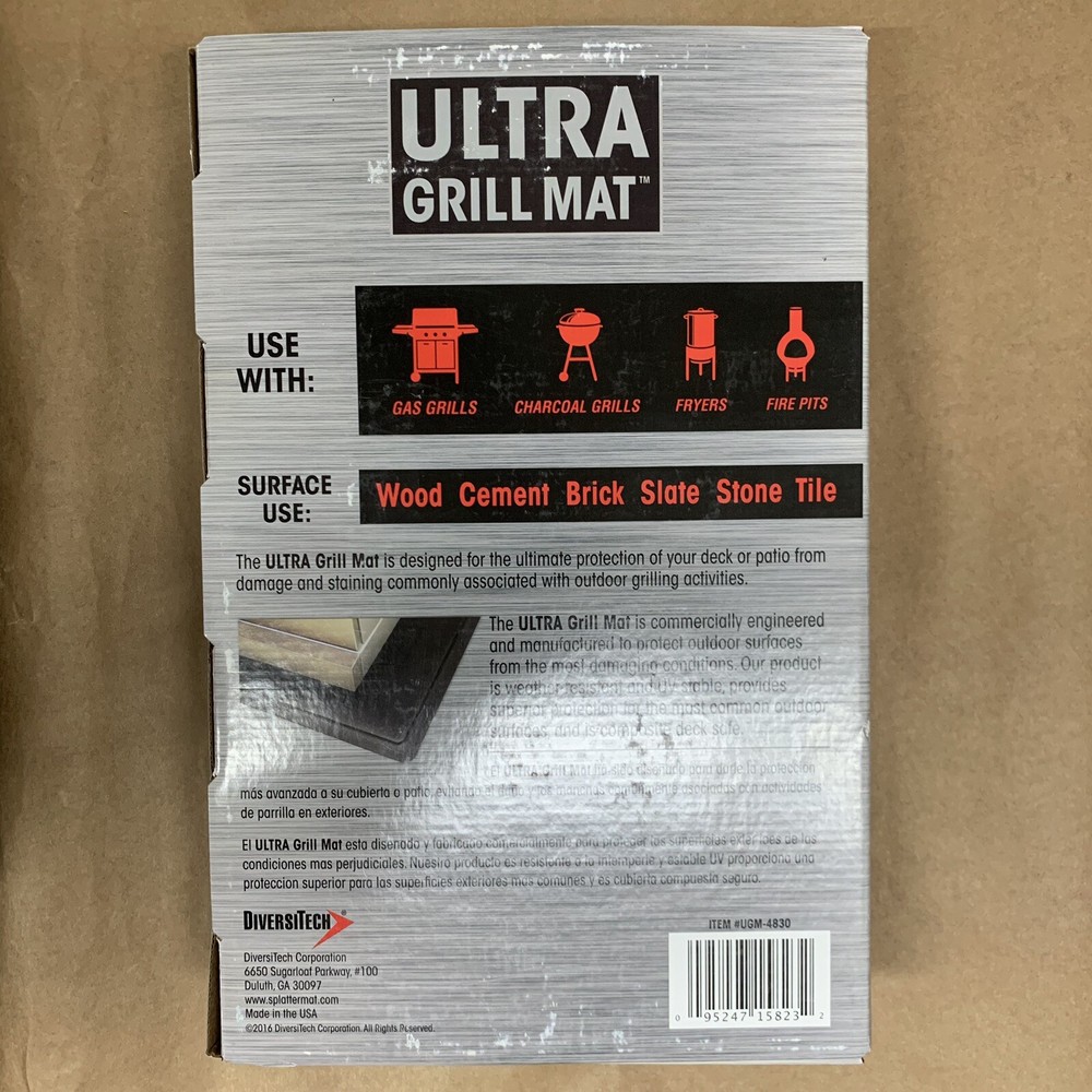 New DiversiTech Ultra Grill Mat Rectangular 48" x 30" Drippomg and Greas Catch