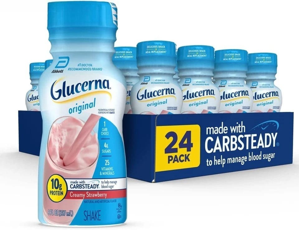 Glucerna Original Nutrition Shake, Strawberry, Chocolate & Vanilla (24 Pack)