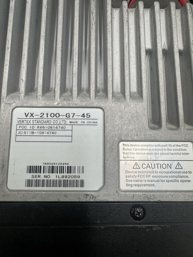 Vertex Standard VX-2100-G7-45 UHF Mobile 2-Way Radio Untested