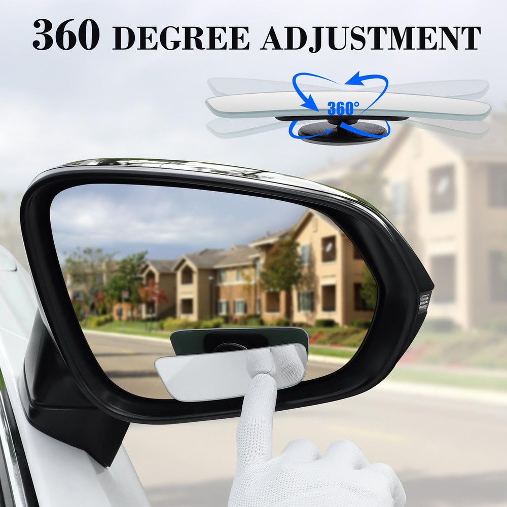 2 Pack Espejo de punto ciego de forma rectangular Espejo retrovisor convexo
