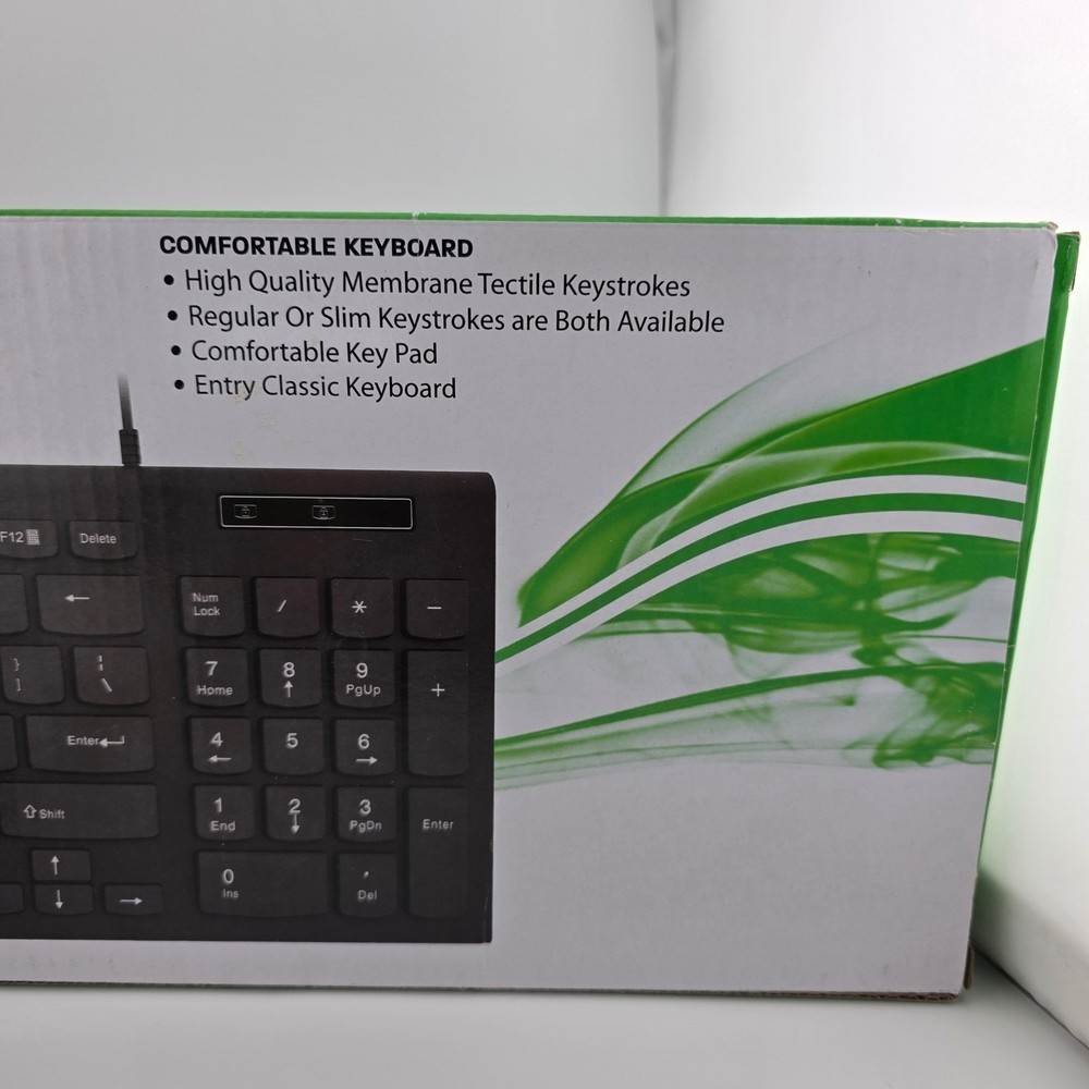 BT Wired Optical Mouse and Keyboard Set USB Full Size