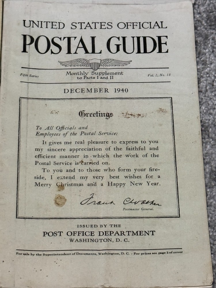 6 United States Official Postal Guides From 1940 Paperback