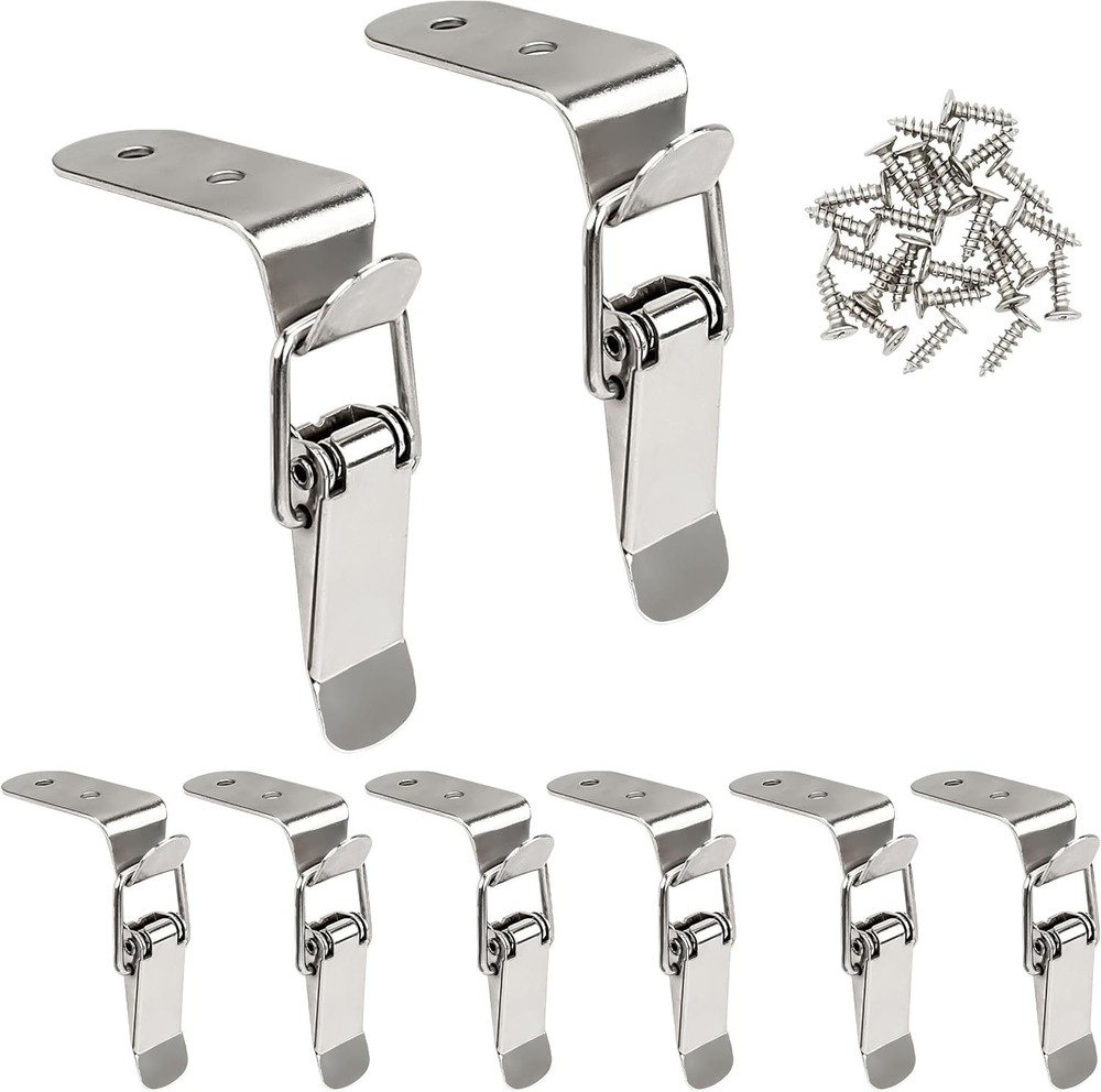 8 Pcs Stainless Steel 90 Degree Spring Toggle Lock Generic Latch with