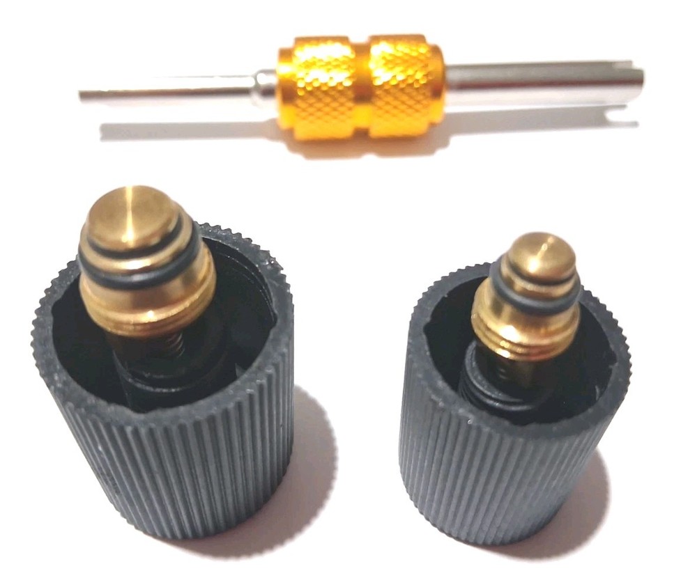 AC System Cap & Valve Service Kit + Schrader Valve Core Remover - Installer Tool