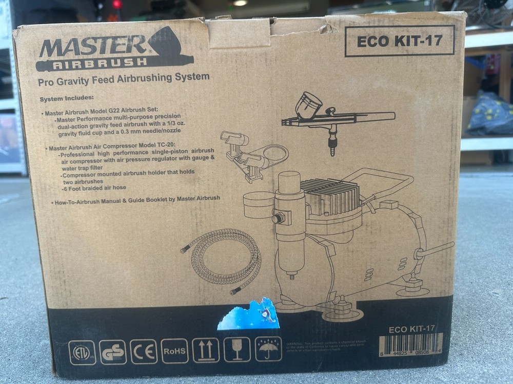 Master Airbrush Kit w/ Compressor – Gravity Feed, Dual-Action (ECO KIT-17)