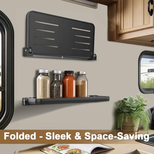 RV Aluminum Fold-Down Wall Shelf - The Essential Camper Accessory for 2