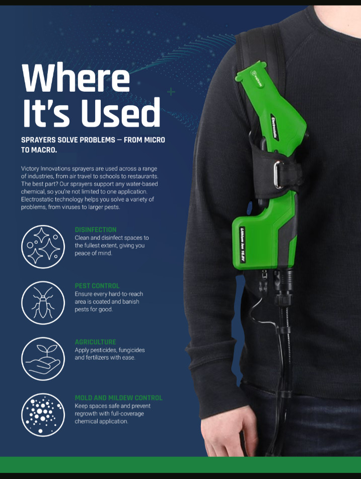 Victory Innovations VP300ES Professional Electrostatic Backpack Sprayer