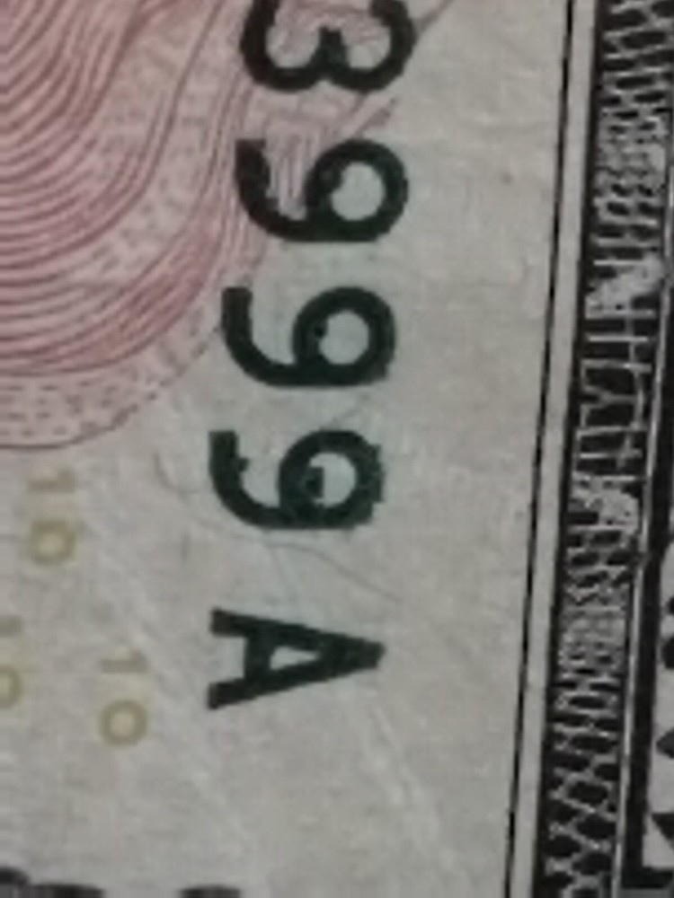 $10 2017A ERROR Over Inked BOTH Serial Numbers & Ink Transfer Reverse (Lot4055)