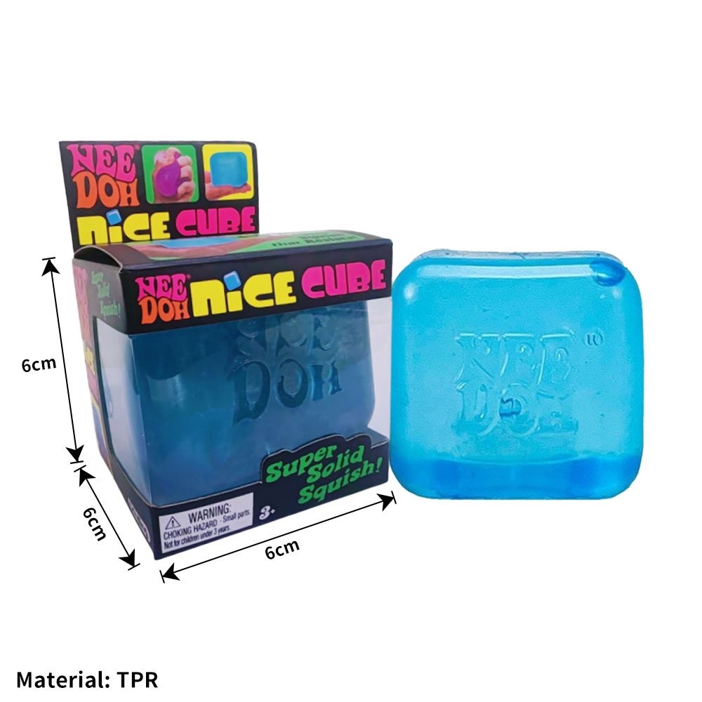 Nee Doh Nice Cube - Super Solid Squish Blue,Pink,Purple 1/2/3Pcs