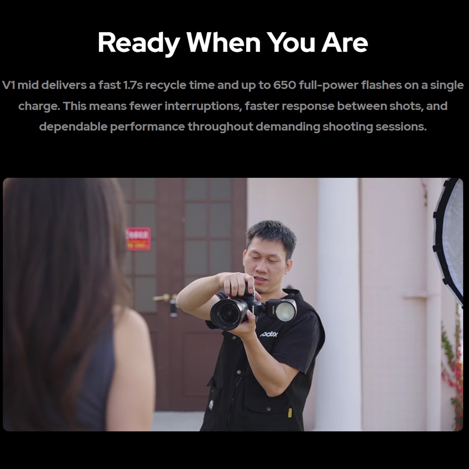 Godox V1 mid C V1midC TTL Flash Touchscreen Round Head mini Flash for Canon