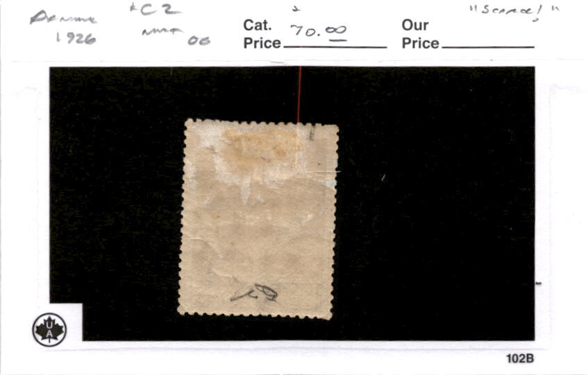 Denmark, Postage Stamp, #C2 Mint Hinged, 1926 Airplane (AB)