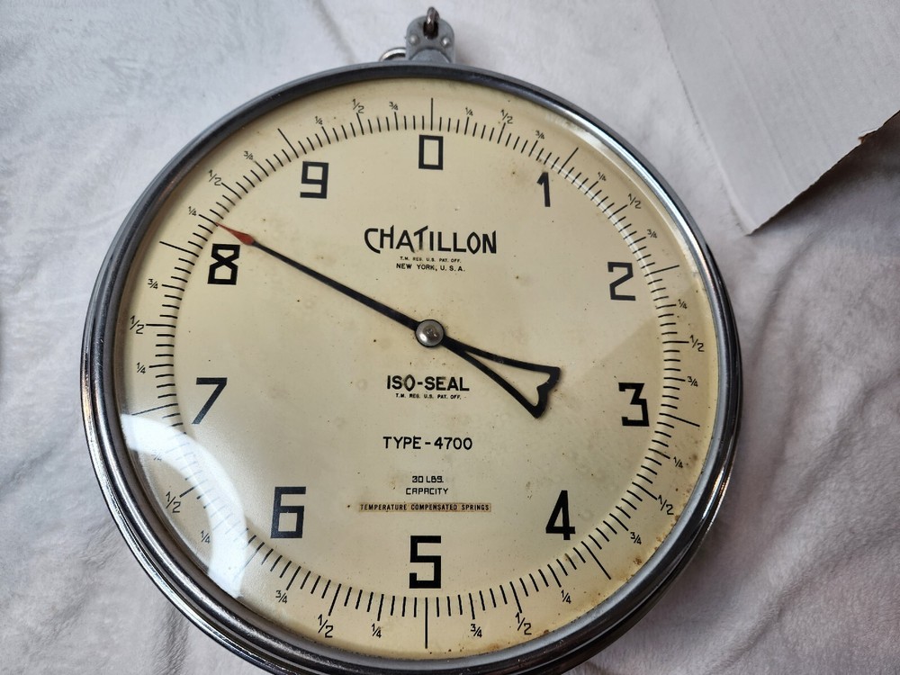 Chatillon Hanging Scale Model Type-4700 20lb Capacity 15" Diameter Double Sided