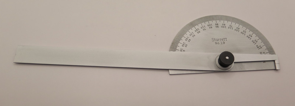 Starrett No 19 Chrome Protractor, New