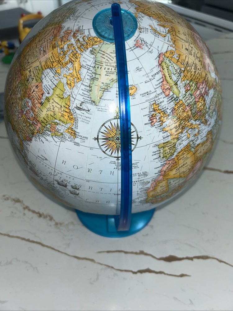 GLOBEMASTER 12 Inch Diameter Textured Globe Blue Stand