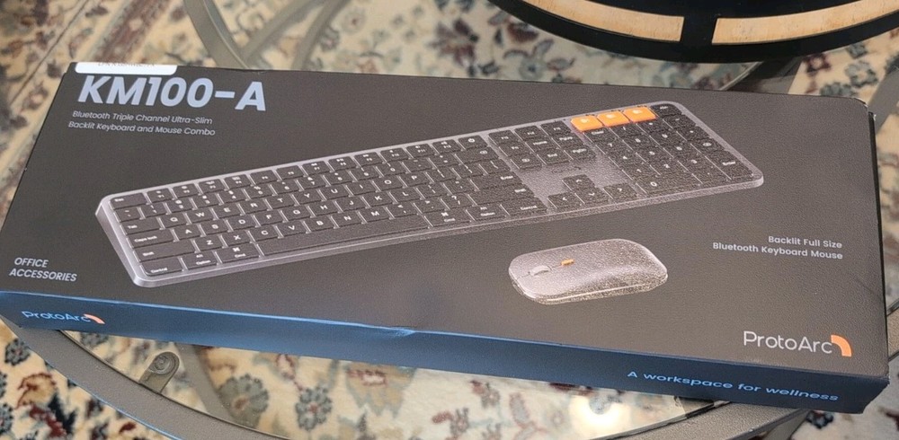 ProtoArc Backlit Bluetooth Keyboard Mouse for Mac, KM100-A