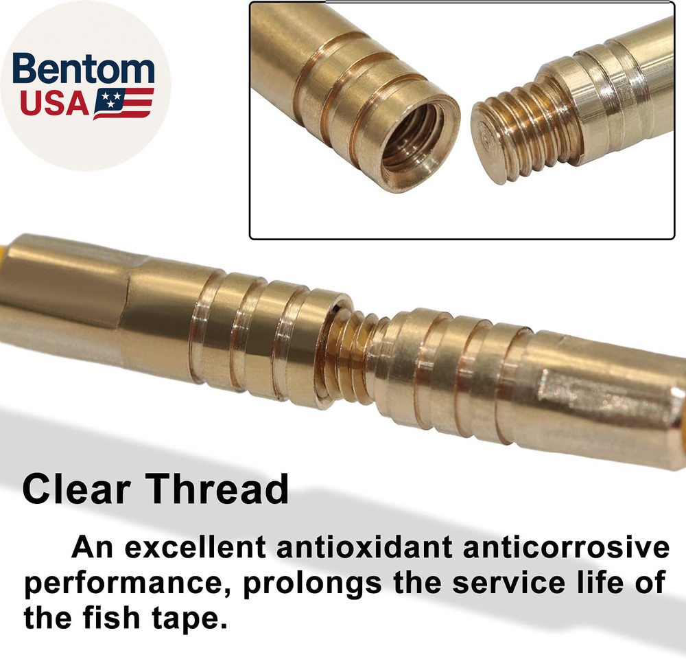 11' Fiberglass Running Electrical Wire Cable Pulling Fish Tape Kit with 5 Differ