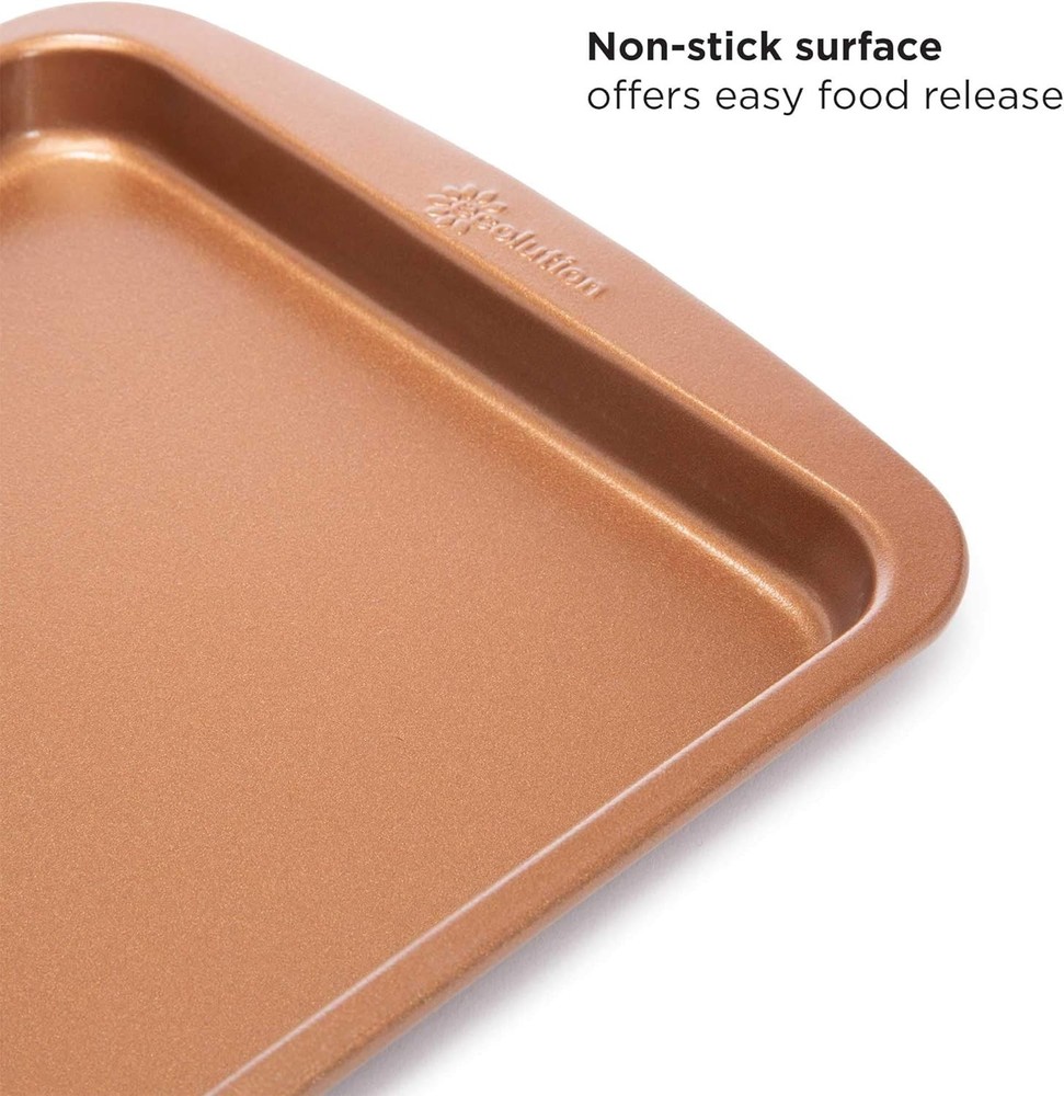 Ecolution Non-Stick Toaster Oven Bakeware Set 4-Piece, Carbon Copper