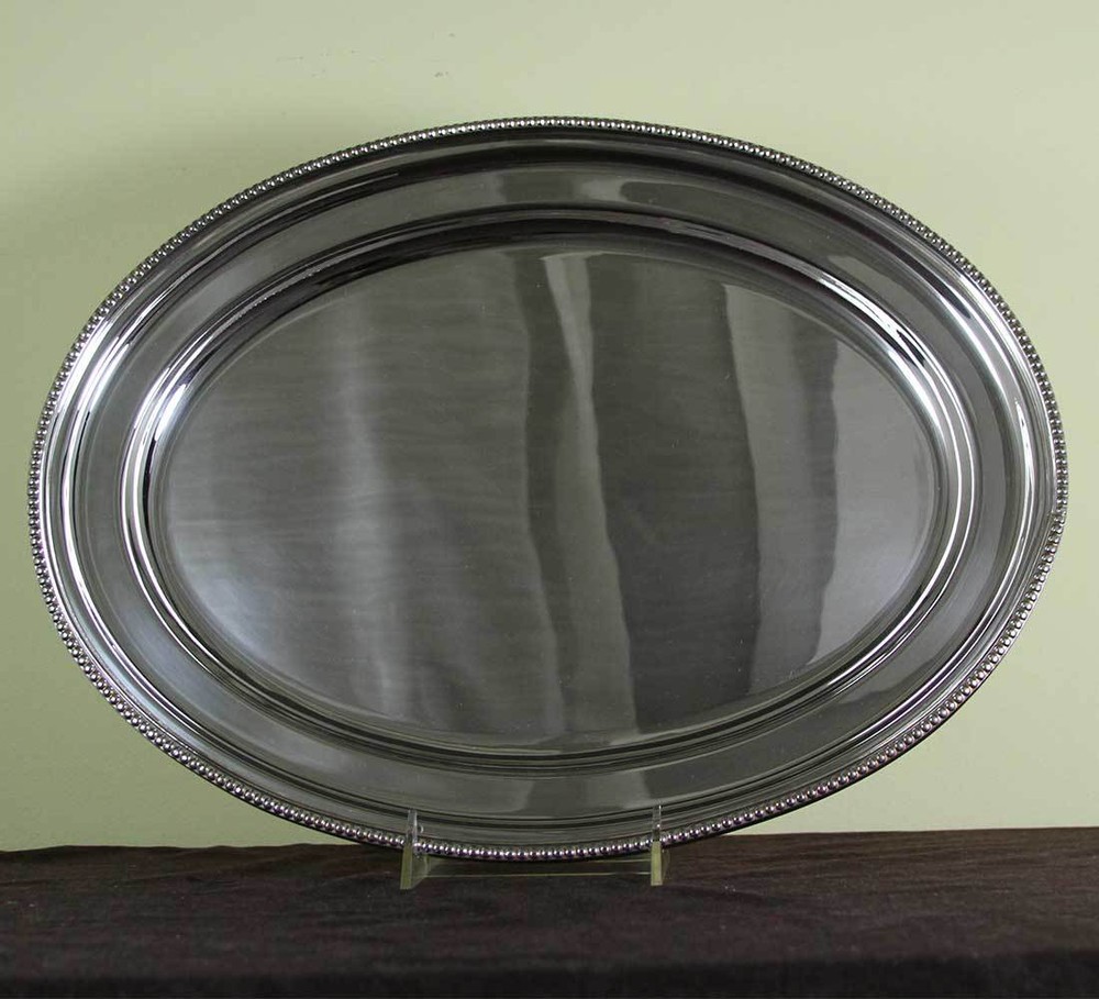 Oval Platter 12 in. with Bead Pattern, Applied Border
