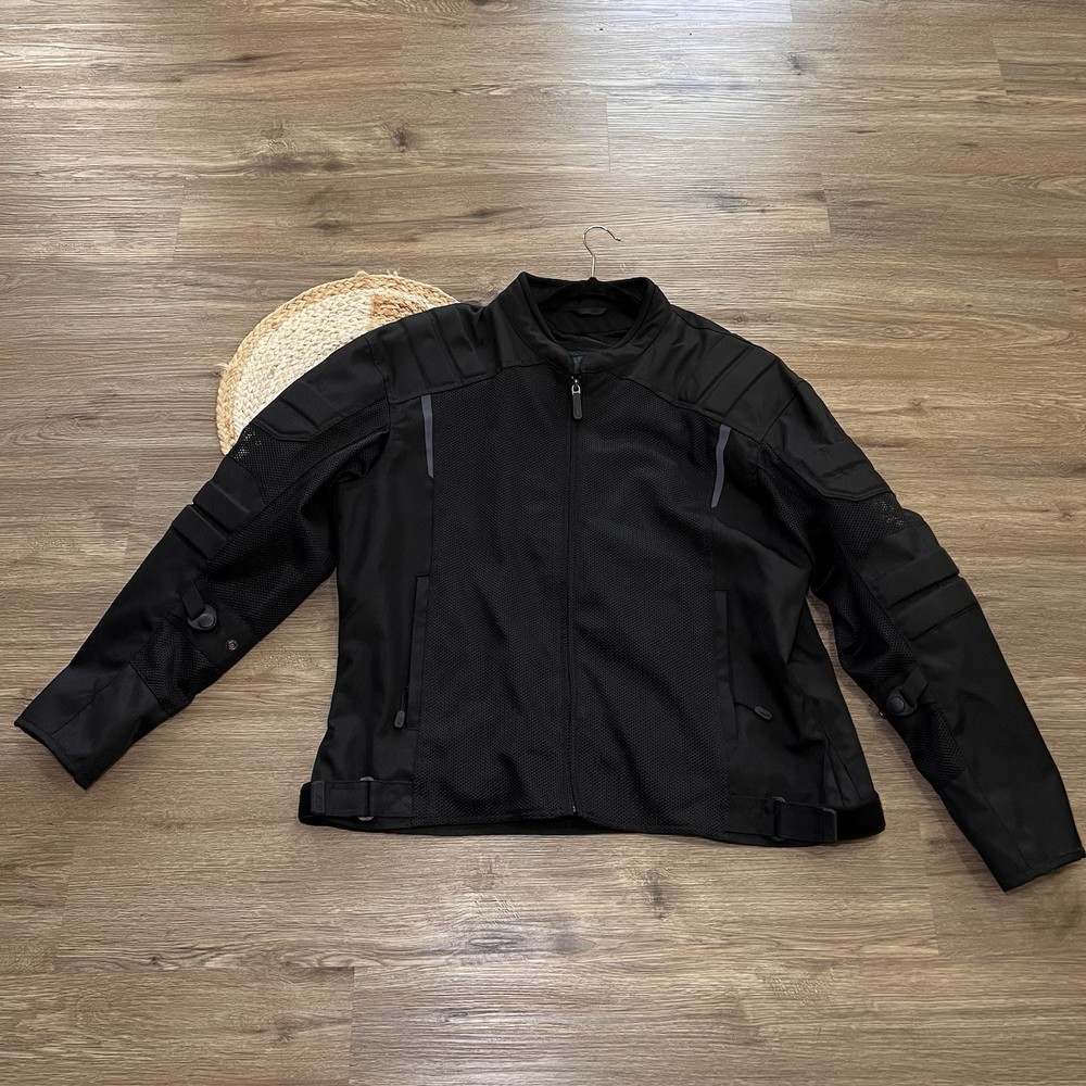 BILT Mens Padded Black Mesh Motorcycle Jacket