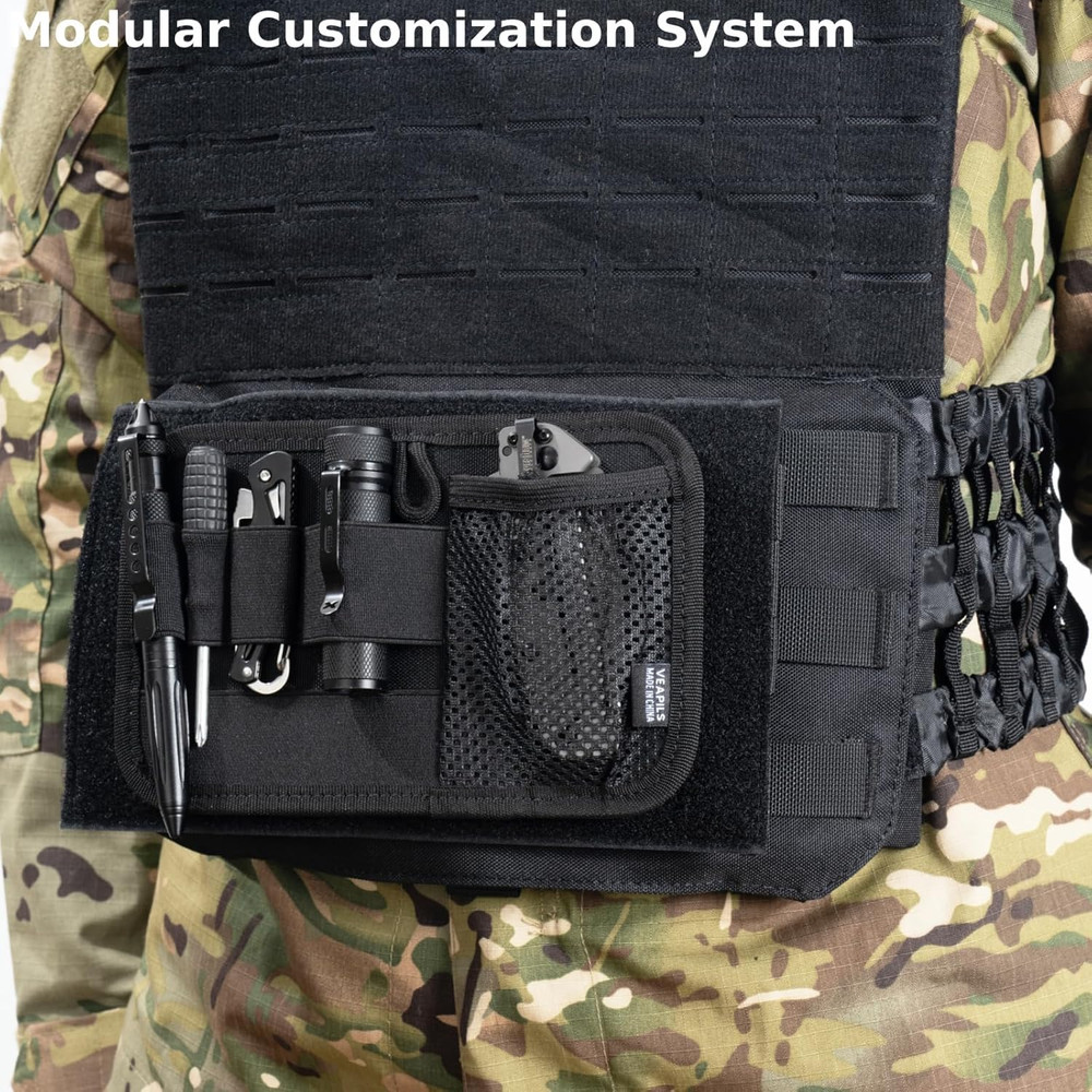 Molle Patch Panel, Tactical Molle Hook and Loop Panel for Molle Accessories, 10"