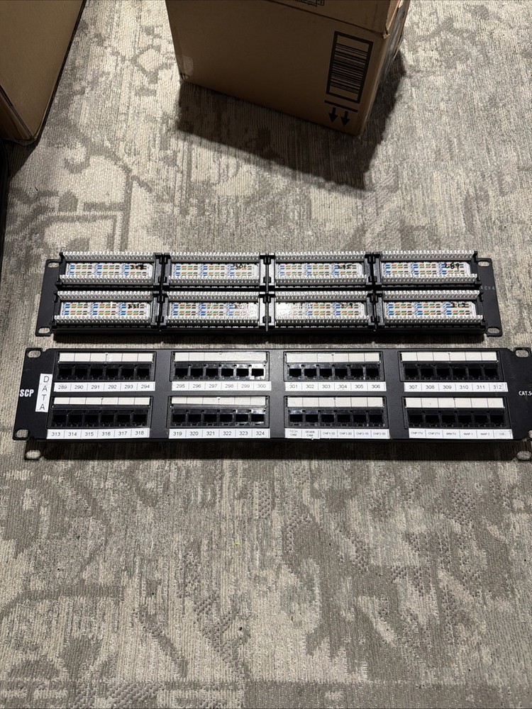 CAT5e 48 Port Ethernet Rack Mountable 2U 110 Style Punch-down Patch Panel