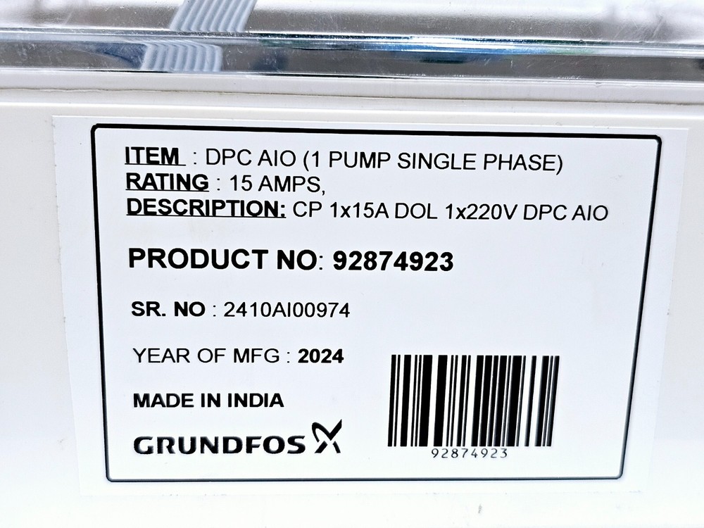 GRUNDFOS DPC AIO PUMP CONTROL PANEL 92874923 15 AMP